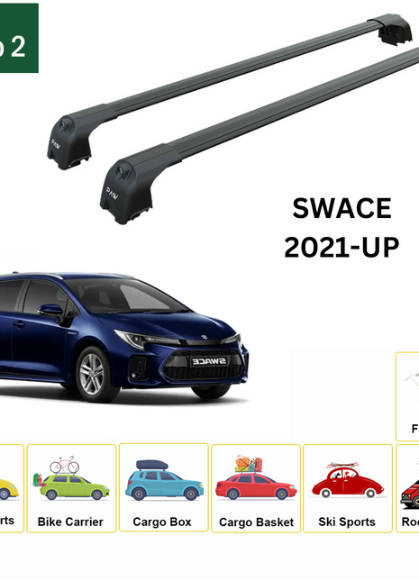 Suzuki Swace 2021-2025 Portbagaj Taşıyıcı Ara Atkisi - Ara Çubuk Paw Pro 2 Siyah