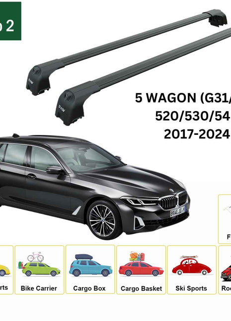 Bmw 5 Wagon G31 2017-2024 Portbagaj Taşıyıcı Ara Atkisi - Ara Çubuk Paw Pro 2 Siyah