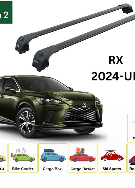 Lexus Rx 2022-2025 Portbagaj Taşıyıcı Ara Atkisi - Ara Çubuk Paw Pro 2 Fix Siyah