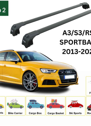Audi A3/S3/Rs3 Sportback 2013-2020 Portbagaj Taşıyıcı Ara Atkisi - Ara Çubuk Paw Pro 2 Siyah