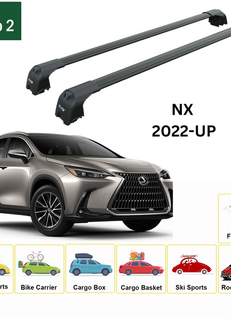 Lexus Nx-Series 2022-2025 Portbagaj Taşıyıcı Ara Atkisi - Ara Çubuk Paw Pro 2 Fix Siyah