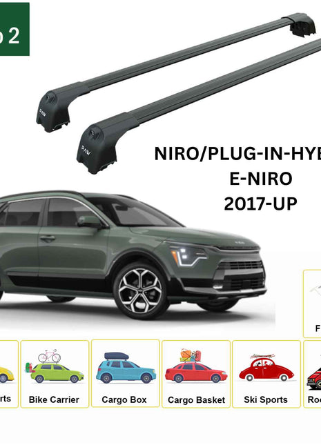 Kia Niro 2017-2022 Portbagaj Taşıyıcı Ara Atkisi - Ara Çubuk Paw Pro 2 Siyah
