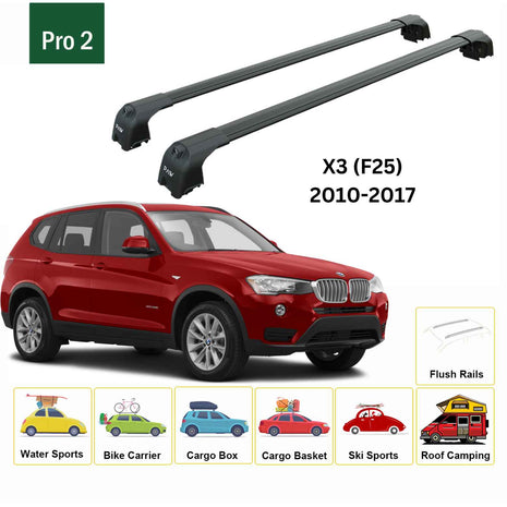 Bmw X3 F25 2010-2017 Portbagaj Taşıyıcı Ara Atkisi - Ara Çubuk Paw Pro 2 Siyah