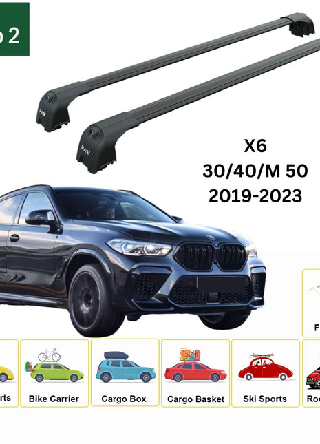 Bmw X6 G06 2019-2024 Portbagaj Taşıyıcı Ara Atkisi - Ara Çubuk Paw Pro 2 Siyah