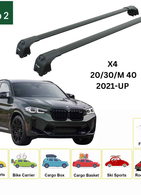 Bmw X4 G02 2021-2025 Portbagaj Taşıyıcı Ara Atkisi - Ara Çubuk Paw Pro 2 Siyah