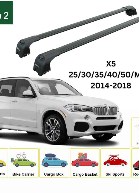 Bmw X5 (F15) 2014-2018 Portbagaj Taşıyıcı Ara Atkisi - Ara Çubuk Paw Pro 2 Siyah