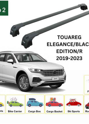 Volkswagen Touareg 2019-2023 Portbagaj Taşıyıcı Ara Atkisi - Ara Çubuk Paw Pro 2 Siyah