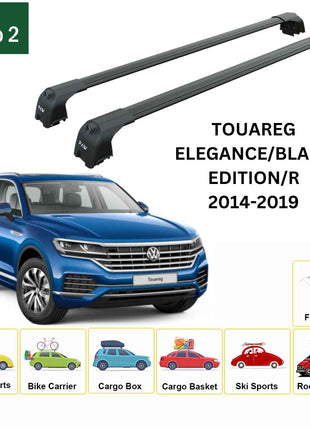 Volkswagen Touareg 2014-2019 Portbagaj Taşıyıcı Ara Atkisi - Ara Çubuk Paw Pro 2 Siyah