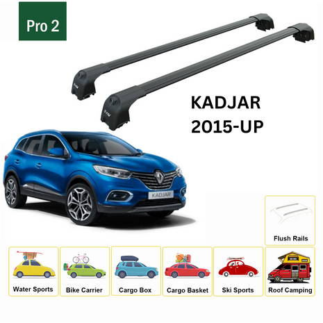 Renault Kadjar 2015-2025 Portbagaj Taşıyıcı Ara Atkisi - Ara Çubuk Paw Pro 2 Siyah
