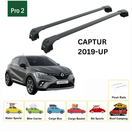 Renault Captur 2019-2025 Portbagaj Taşıyıcı Ara Atkisi - Ara Çubuk Paw Pro 2 Siyah