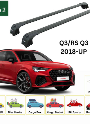 Audi Q3/Rs Q3 F3 2018-2025 Portbagaj Taşıyıcı Ara Atkisi - Ara Çubuk Paw Pro 2 Siyah