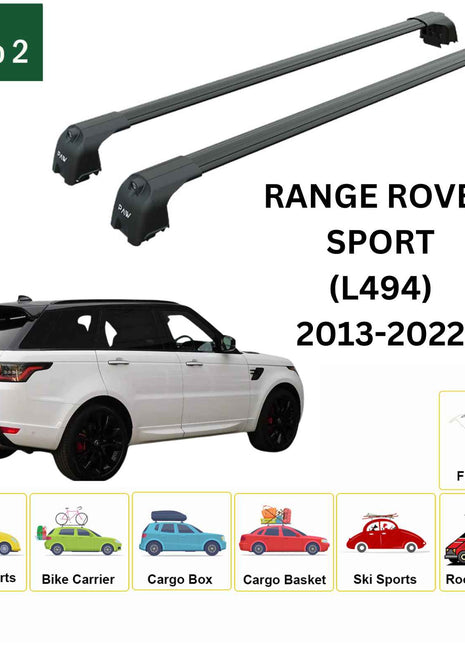 Land Rover Range Rover Sport (L494) 2013-2022 Portbagaj Taşıyıcı Ara Atkisi - Ara Çubuk Paw Pro 2 Siyah