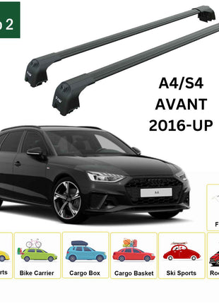 Audi A4 Avant 2016-2025 Portbagaj Taşıyıcı Ara Atkisi - Ara Çubuk Paw Pro 2 Siyah