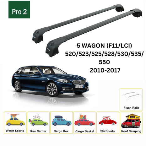 Bmw 5 Wagon (F11/Lcı) 2010-2017 Portbagaj Taşıyıcı Ara Atkisi - Ara Çubuk Paw Pro 2 Siyah