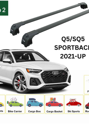 Audi Q5/Sq5 Sportback 2021-2025 Portbagaj Taşıyıcı Ara Atkisi - Ara Çubuk Paw Pro 2 Siyah