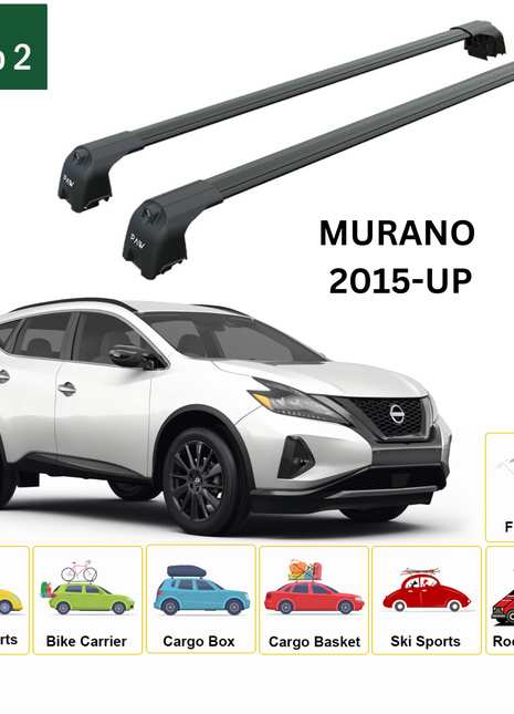 Nissan Murano 2015-2024 Portbagaj Taşıyıcı Ara Atkisi - Ara Çubuk Paw Pro 2 Siyah