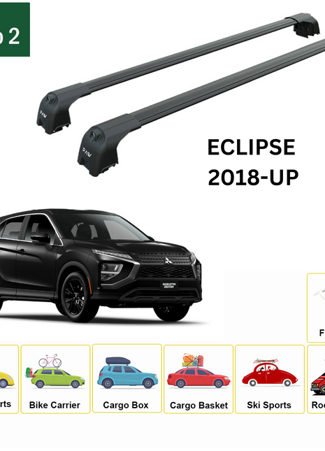 Mitsubishi Eclipse Cross 2018-2025 Portbagaj Taşıyıcı Ara Atkisi - Ara Çubuk Paw Pro 2 Siyah