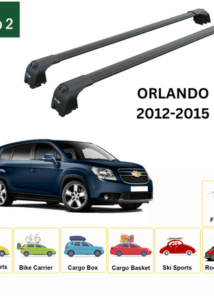 Chevrolet Orlando 2012-2015 Portbagaj Taşıyıcı Ara Atkisi - Ara Çubuk Paw Pro 2 Siyah