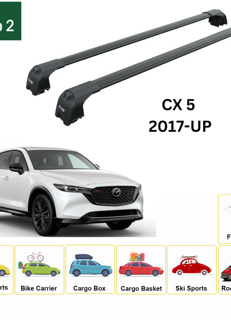 Mazda Cx-5 2017-2025 Portbagaj Taşıyıcı Ara Atkisi - Ara Çubuk Paw Pro 2 Siyah