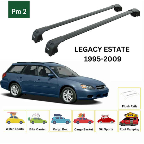 Subaru Legacy Estate 2003-2009 Type 2 Portbagaj Taşıyıcı Ara Atkisi - Ara Çubuk Paw Pro 2 Siyah