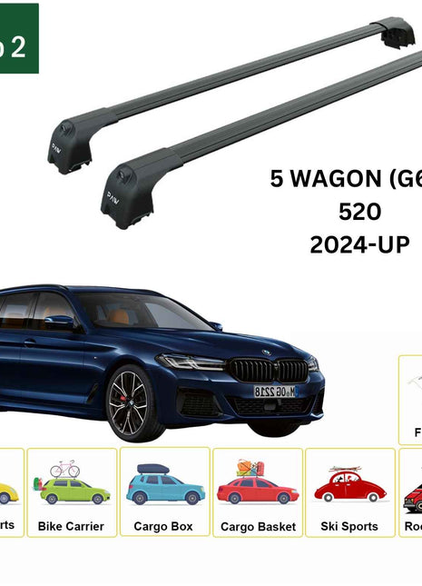 Bmw 5 Wagon G61 2024-2025 Portbagaj Taşıyıcı Ara Atkisi - Ara Çubuk Paw Pro 2 Siyah