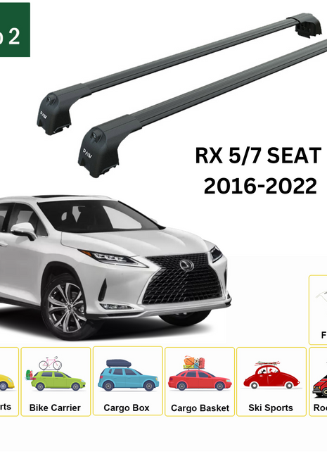 Lexus Rx 2016-2022 Portbagaj Taşıyıcı Ara Atkisi - Ara Çubuk Paw Pro 2 Siyah