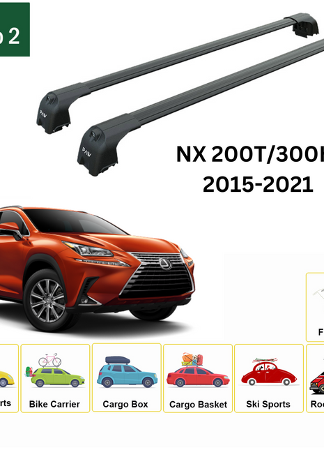 Lexus Nx-Series 2015-2021 Portbagaj Taşıyıcı Ara Atkisi - Ara Çubuk Paw Pro 2 Siyah