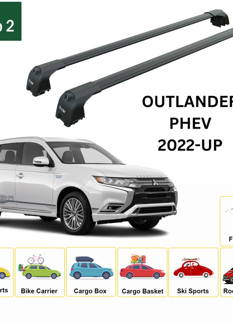 Mitsubishi Outlander Phev 2023-2025 Portbagaj Taşıyıcı Ara Atkisi - Ara Çubuk Paw Pro 2 Siyah