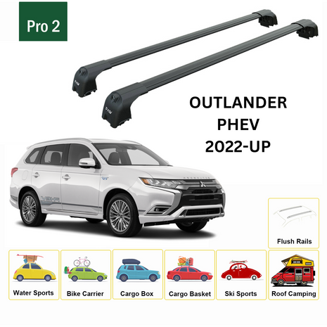 Mitsubishi Outlander Phev 2023-2025 Portbagaj Taşıyıcı Ara Atkisi - Ara Çubuk Paw Pro 2 Siyah