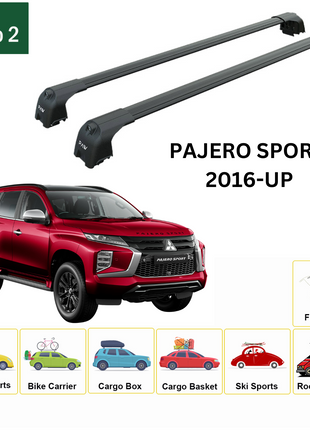 Mitsubishi Pajero Sport 2016-2025 Portbagaj Taşıyıcı Ara Atkisi - Ara Çubuk Paw Pro 2 Siyah