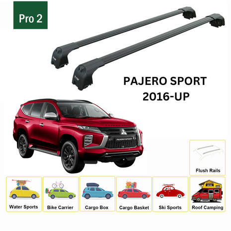 Mitsubishi Pajero Sport 2016-2025 Portbagaj Taşıyıcı Ara Atkisi - Ara Çubuk Paw Pro 2 Siyah