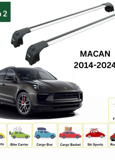 Porsche Macan 2014-2025 Portbagaj Taşıyıcı Ara Atkisi - Ara Çubuk Paw Pro 2 Gri