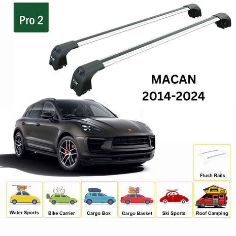 Porsche Macan 2014-2025 Portbagaj Taşıyıcı Ara Atkisi - Ara Çubuk Paw Pro 2 Gri