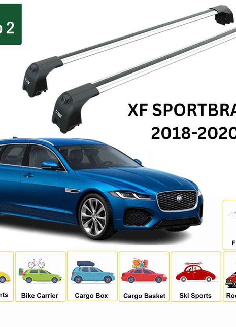 Jaguar Xf Sportbrake 2018-2020 Portbagaj Taşıyıcı Ara Atkisi - Ara Çubuk Paw Pro 2 Gri