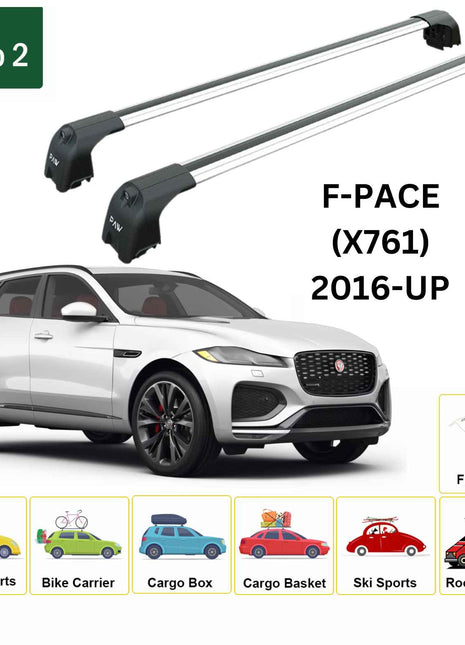 jaguar F-Pace (X761) 2016-2025 Portbagaj Taşıyıcı Ara Atkisi - Ara Çubuk Paw Pro 2 Gri