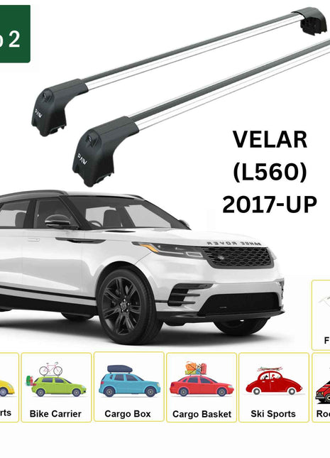 Land Rover Range Rover Velar (L560) 2017-2025 Portbagaj Taşıyıcı Ara Atkisi - Ara Çubuk Paw Pro 2 Gri