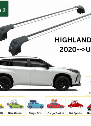 Toyota Highlander 2020-2025 Portbagaj Taşıyıcı Ara Atkisi - Ara Çubuk Paw Pro 2 Gri