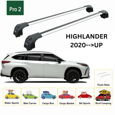 Toyota Highlander 2020-2025 Portbagaj Taşıyıcı Ara Atkisi - Ara Çubuk Paw Pro 2 Gri