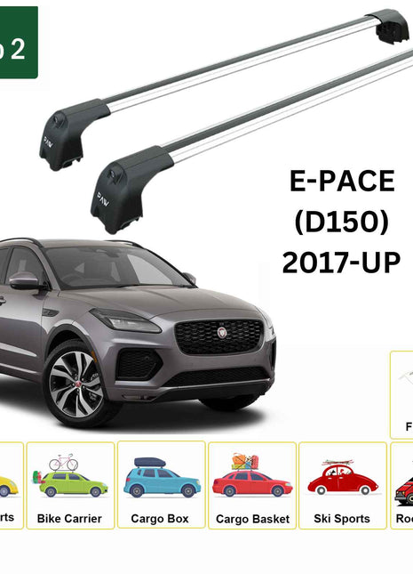 Jaguar E-Pace (D150) 2017-2025 Portbagaj Taşıyıcı Ara Atkisi - Ara Çubuk Paw Pro 2 Gri