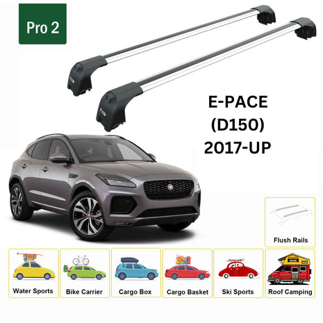 Jaguar E-Pace (D150) 2017-2025 Portbagaj Taşıyıcı Ara Atkisi - Ara Çubuk Paw Pro 2 Gri