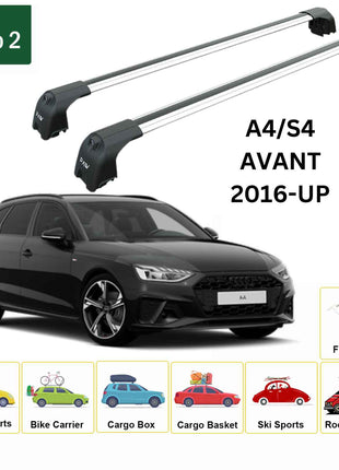 Audi A4 Avant 2016-2025 Portbagaj Taşıyıcı Ara Atkisi - Ara Çubuk Paw Pro 2 Gri