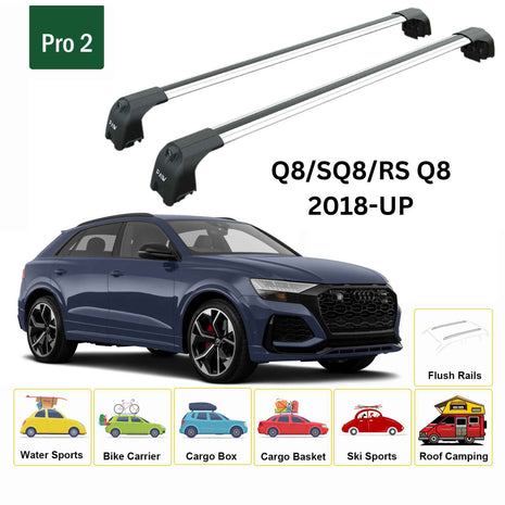 Audi Q8/Sq8/Rs Q8 2019-2025 Portbagaj Taşıyıcı Ara Atkisi - Ara Çubuk Paw Pro 2 Gri
