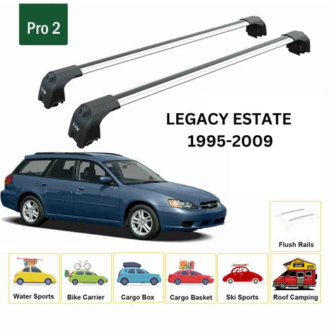 Subaru Legacy Estate 2003-2009 Type 2 Portbagaj Taşıyıcı Ara Atkisi - Ara Çubuk Paw Pro 2 Gri
