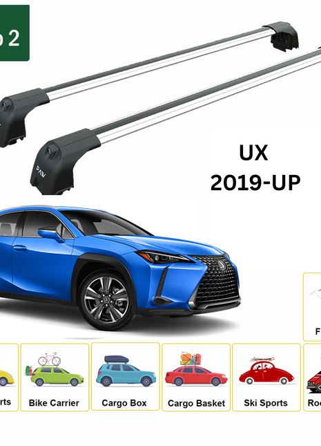 Lexus Ux 2019-2025 Portbagaj Taşıyıcı Ara Atkisi - Ara Çubuk Paw Pro 2 Gri
