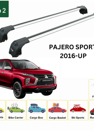 Mitsubishi Pajero Sport 2016-2025 Portbagaj Taşıyıcı Ara Atkisi - Ara Çubuk Paw Pro 2 Gri