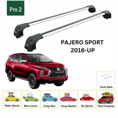 Mitsubishi Pajero Sport 2016-2025 Portbagaj Taşıyıcı Ara Atkisi - Ara Çubuk Paw Pro 2 Gri