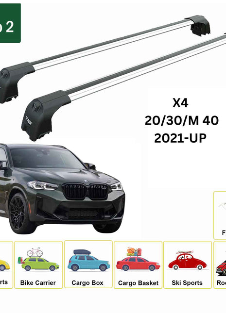 Bmw X4 G02 2021-2025 Portbagaj Taşıyıcı Ara Atkisi - Ara Çubuk Paw Pro 2 Gri