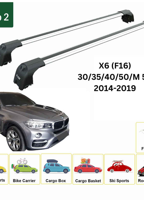 Bmw X6 (F16) 2014-2019 Portbagaj Taşıyıcı Ara Atkisi - Ara Çubuk Paw Pro 2 Gri