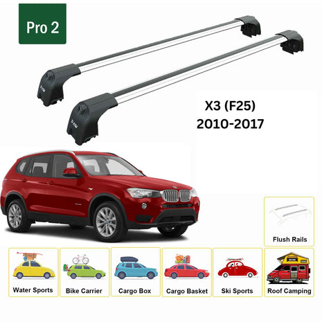 Bmw X3 F25 2010-2017 Portbagaj Taşıyıcı Ara Atkisi - Ara Çubuk Paw Pro 2 Gri