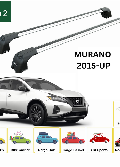 Nissan Murano 2015-2024 Portbagaj Taşıyıcı Ara Atkisi - Ara Çubuk Paw Pro 2 Gri
